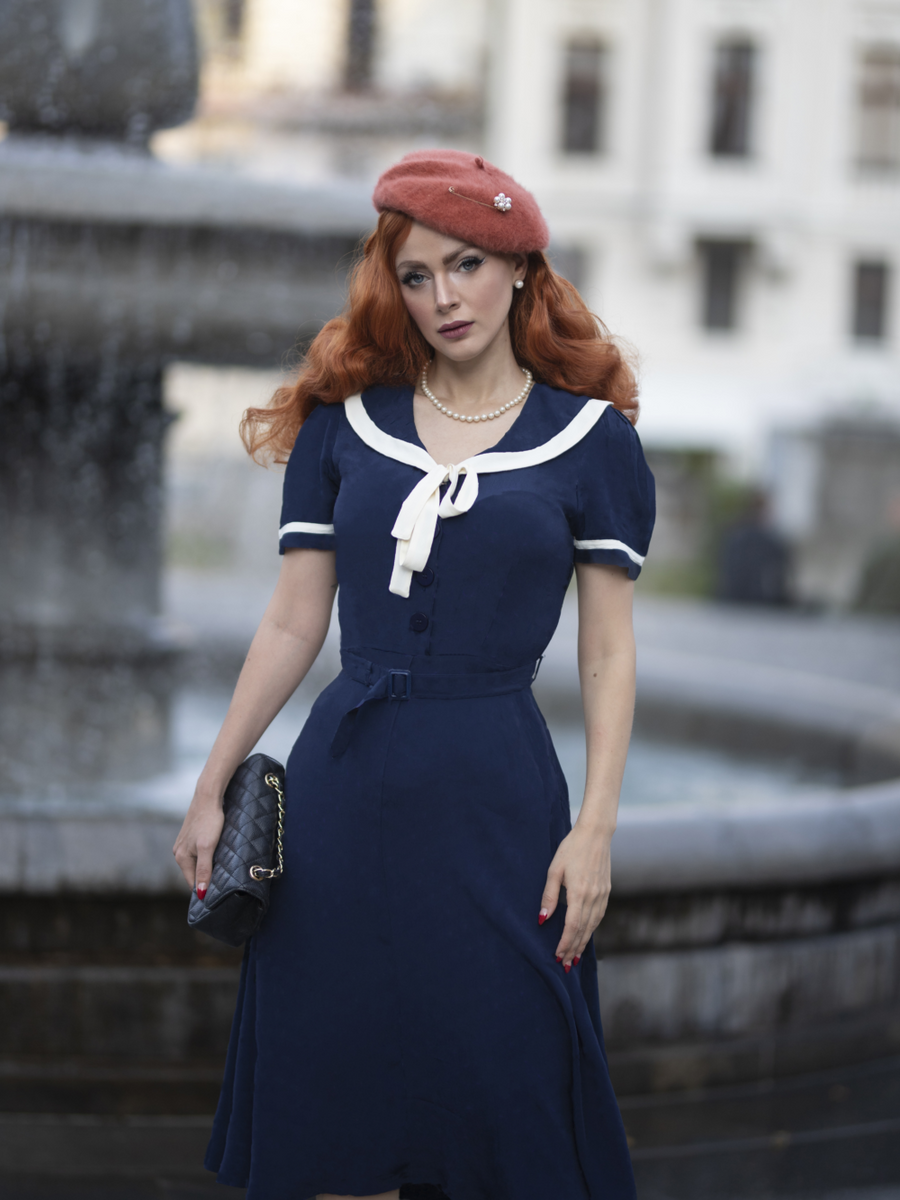 Sailor Girl Swing Dress - Red - Super cute Rockabilly pin up style