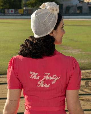 Ethel-49er Dress in Raspberry Pink By The Seamstress Of Bloomsbury, Classic 1940s Vintage Inspired Style