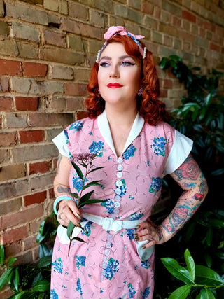 **Sample Sale** The "Casey" Dress in Pink Summer Bouquet, True & Authentic 1950s Vintage Style - CC41, Goodwood Revival, Twinwood Festival, Viva Las Vegas Rockabilly Weekend Rock n Romance Rock n Romance