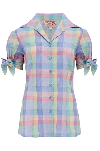 *Make Do & Mend* Sample Sale Jane Blouse in Summer Check Size 12. PLEASE READ FULL DESCRIPTION ..