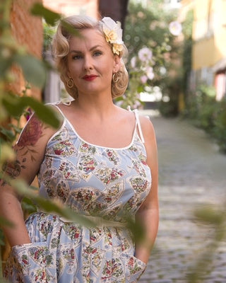 **Sample Sale** The "Suzy Sun Dress" in Pagoda Print, Easy To Wear Tiki Style From The 50s