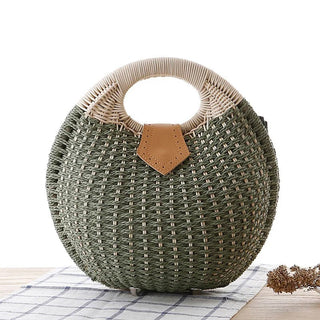 The Vintage Woven Shell Bag, Rattan Style, Classic 1950s