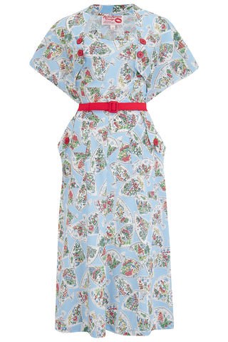 The "Ayda" 2pc Dress & Detachable Shrug Bolero Set In Pagoda Print, True Vintage Style