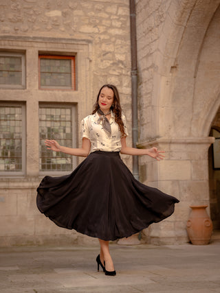 "Isabelle" Skirt in Black, Classic & Authentic 1940s Vintage Inspired Style