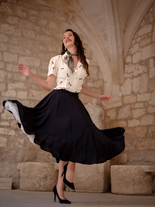 "Isabelle" Skirt in Black, Classic & Authentic 1940s Vintage Inspired Style