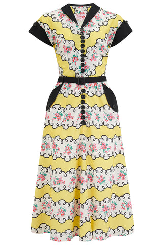 **Pre-Order** The "Casey" Dress in Daydream Print, True & Authentic 1950s Vintage Style