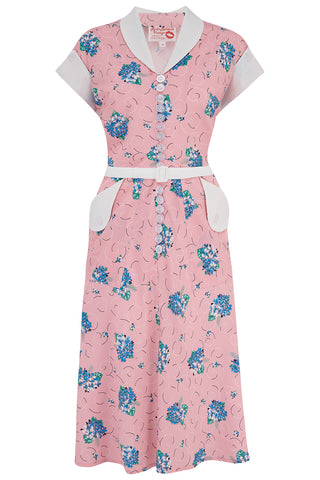 **Sample Sale** The "Casey" Dress in Pink Summer Bouquet, True & Authentic 1950s Vintage Style - CC41, Goodwood Revival, Twinwood Festival, Viva Las Vegas Rockabilly Weekend Rock n Romance Rock n Romance