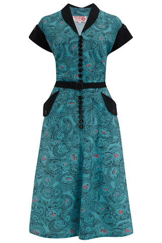 **Sample Sale** The "Casey" Dress in Melody Print, True & Authentic 1950s Vintage Style