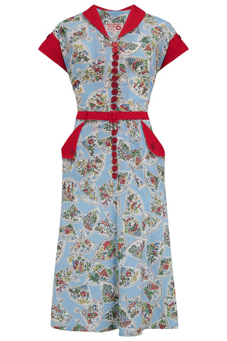 The "Casey" Dress in Pagoda Print, True & Authentic 1950s Vintage Style