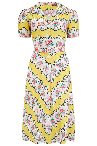 **Pre-Order** Charlene Shirtwaister Dress in Daydream Print, True 1950s Vintage Style