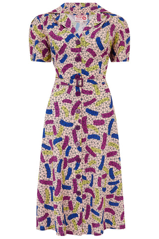 Charlene Shirtwaister Dress in Confetti Print, True 1950s Vintage Style