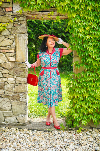 The "Casey" Dress in Summer Breeze Print, True & Authentic 1950s Vintage Style