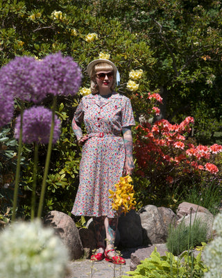 Das „Polly“-Kleid im Tutti Frutti, echter und authentischer Vintage-Stil der 1950er Jahre