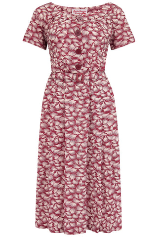 The “Brigitte" Dress in Wine Whisp, True 1950s Vintage Style