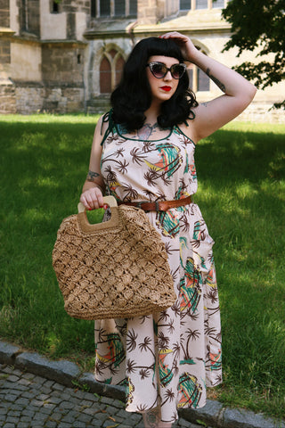 The "Suzy Sun Dress" in Tahiti Print, Easy To Wear Tiki Style From The 1940s-50s