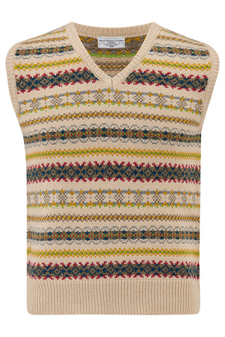 Men's Fair Isle Knitted Slipover, Stunning 1940s True Vintage Style, By The Seamstress of Bloomsbury