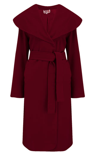 The "Monroe" Wrap Coat in Wine.. True & Authentic Late 1940s, Early 50s Vintage Style