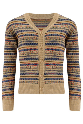 Fair Isle Cardigan, Stunning 1940s True Vintage Style, By The Seamstress of Bloomsbury