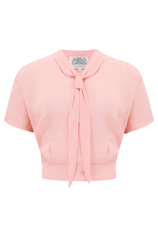 The "Bonnie" Short Sleeve Blouse Blossom Pink by The Seamstress of Bloomsbury, Classic 1940s Vintage Inspired Style