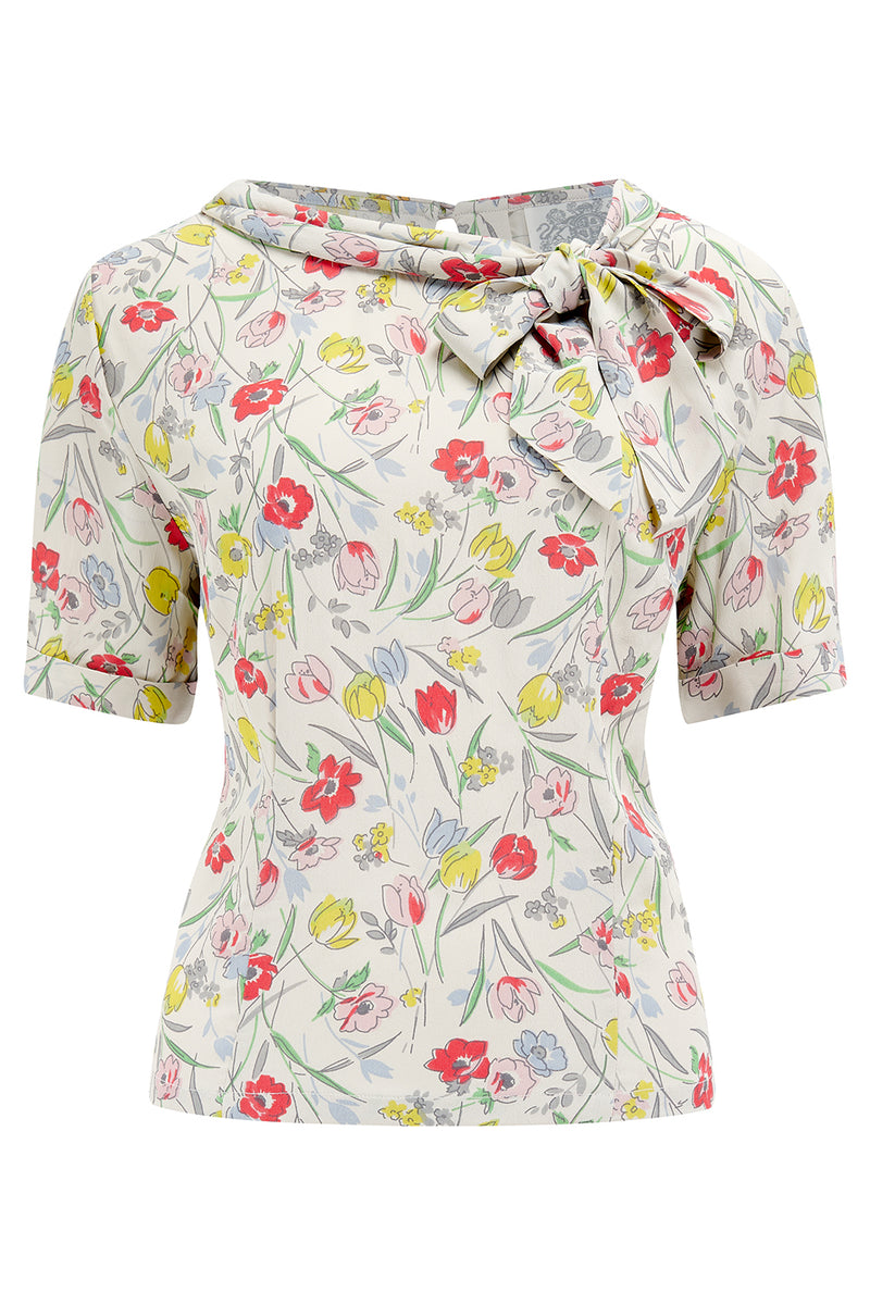 Cindy Blouse In Poppy Print Classic 1940s Vintage Inspired Style