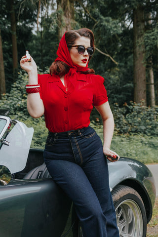 The "Marilyn" High Waisted Selvedge Denim Jeans, Authentic Late 1940s Vintage Style