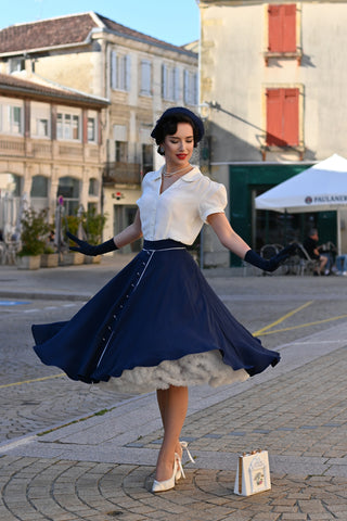 "Grace" Blouse in Cream, Authentic & Classic 1940s Vintage Style