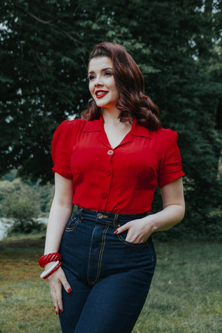 The "Marilyn" High Waisted Selvedge Denim Jeans, Authentic Late 1940s Vintage Style