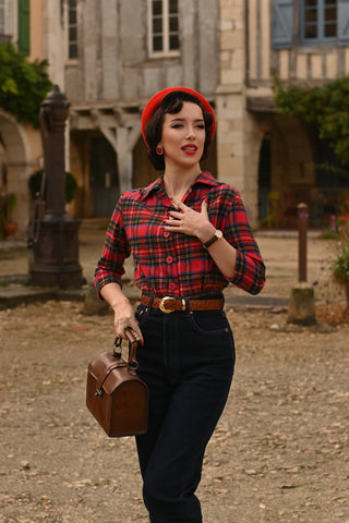 The "Marilyn" High Waisted Selvedge Denim Jeans, Authentic Late 1940s Vintage Style