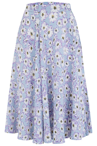 "Isabelle" Skirt in Daisy Print, Classic & Authentic 1940s Vintage Inspired Style