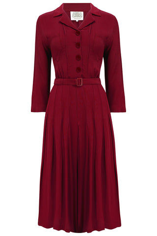 Lucille shirt dress CC41 in Windsor Wine, Classic 1940s True Vintage Style