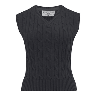 Cable Knit Slipover in Black, Stunning 1940s True Vintage Style