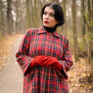 Swing Jacket in Red Tartan Check , Vintage 1940s Cape Style Inspired Over Coat - CC41, Goodwood Revival, Twinwood Festival, Viva Las Vegas Rockabilly Weekend Rock n Romance The Seamstress Of Bloomsbury