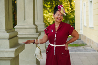 The "Casey" Dress in Solid Wine, True & Authentic 1950s Vintage Style - CC41, Goodwood Revival, Twinwood Festival, Viva Las Vegas Rockabilly Weekend Rock n Romance Rock n Romance