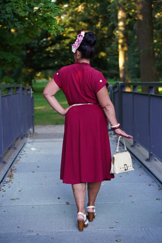 The "Casey" Dress in Solid Wine, True & Authentic 1950s Vintage Style - CC41, Goodwood Revival, Twinwood Festival, Viva Las Vegas Rockabilly Weekend Rock n Romance Rock n Romance