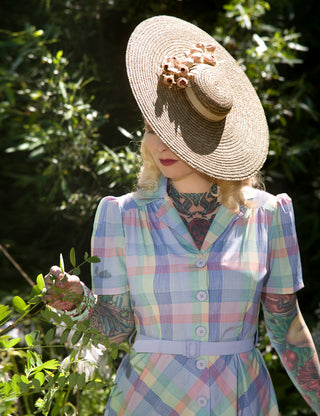 **Sample Sale** The "Charlene" Shirtwaister Dress in Summer Check Print, True & Authentic 1950s Vintage Style - CC41, Goodwood Revival, Twinwood Festival, Viva Las Vegas Rockabilly Weekend Rock n Romance Rock n Romance