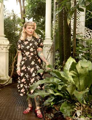 "Roma" Dress in Mayflower, Authentic & Classic 1940's Vintage Inspired Style - CC41, Goodwood Revival, Twinwood Festival, Viva Las Vegas Rockabilly Weekend Rock n Romance The Seamstress Of Bloomsbury