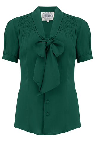 Eva Blouse short sleeve in Green, Authentic & Classic 1940s Vintage Style - CC41, Goodwood Revival, Twinwood Festival, Viva Las Vegas Rockabilly Weekend Rock n Romance The Seamstress Of Bloomsbury