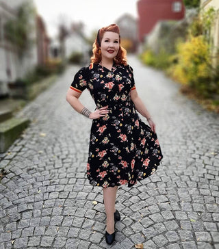 "Roma" Dress in Mayflower, Authentic & Classic 1940's Vintage Inspired Style - CC41, Goodwood Revival, Twinwood Festival, Viva Las Vegas Rockabilly Weekend Rock n Romance The Seamstress Of Bloomsbury