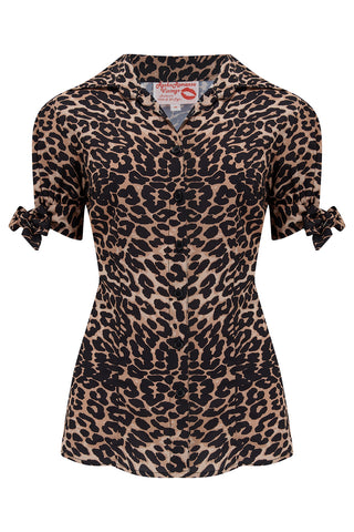 The "Jane" Blouse in Leopard Print, True & Authentic 1950s Vintage Style - CC41, Goodwood Revival, Twinwood Festival, Viva Las Vegas Rockabilly Weekend Rock n Romance Rock n Romance