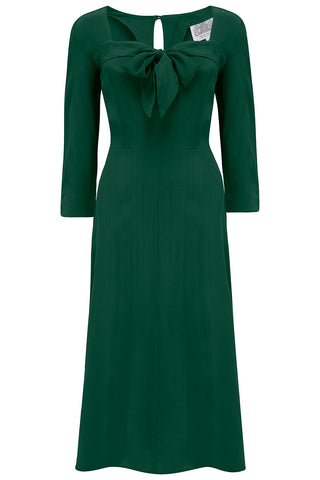 Joyce 1940s Day Dress in Hampton Green , Authentic true vintage style - CC41, Goodwood Revival, Twinwood Festival, Viva Las Vegas Rockabilly Weekend Rock n Romance The Seamstress Of Bloomsbury