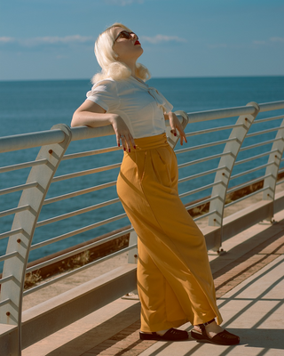 The "Sophia" Palazzo Wide Leg Trousers in Mustard, Easy To Wear Vintage Inspired Style - CC41, Goodwood Revival, Twinwood Festival, Viva Las Vegas Rockabilly Weekend Rock n Romance Rock n Romance