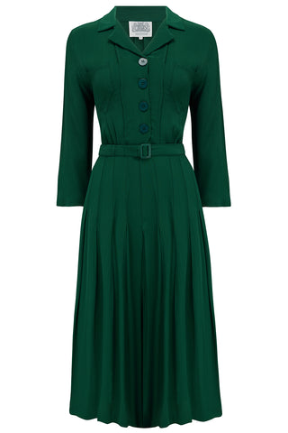 Lucille shirt dress CC41 in Hampton Green , Classic 1940s True Vintage Style - CC41, Goodwood Revival, Twinwood Festival, Viva Las Vegas Rockabilly Weekend Rock n Romance The Seamstress of Bloomsbury