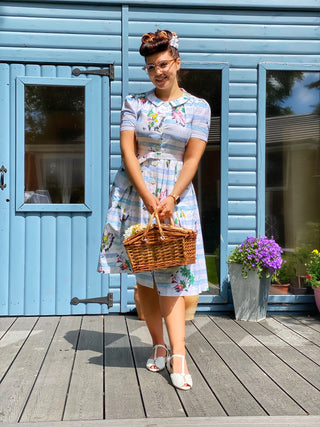 "Daphne" Dress in Seaside Cotton by The Seamstress of Bloomsbury, Authentic 1940s Vintage Inspired Style - CC41, Goodwood Revival, Twinwood Festival, Viva Las Vegas Rockabilly Weekend Rock n Romance The Seamstress Of Bloomsbury
