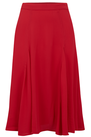 Balboa Skirt in Solid Red, Classic & Authentic 1940s Vintage Inspired Style - RocknRomance True 1940s & 1950s Vintage Style