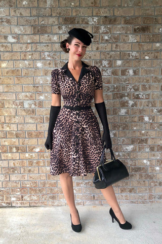 The "Charlene" Shirtwaister Dress in Leopard Print, True 1950s Vintage Style - CC41, Goodwood Revival, Twinwood Festival, Viva Las Vegas Rockabilly Weekend Rock n Romance Rock n Romance