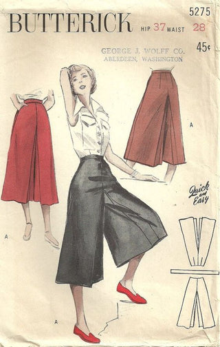 The "Sophia" Palazzo Culottes in Solid Red, Classic & Easy To Wear Vintage Inspired Style - CC41, Goodwood Revival, Twinwood Festival, Viva Las Vegas Rockabilly Weekend Rock n Romance Rock n Romance