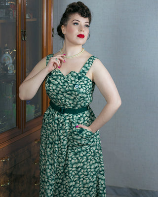 The "Ayda" 2pc Dress & Detachable Shrug Bolero Set In Green Whisp, True Vintage Style - CC41, Goodwood Revival, Twinwood Festival, Viva Las Vegas Rockabilly Weekend Rock n Romance Rock n Romance