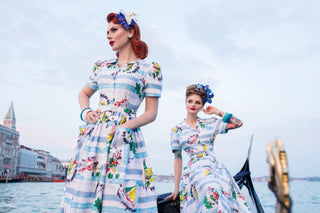 "Daphne" Dress in Seaside Cotton by The Seamstress of Bloomsbury, Authentic 1940s Vintage Inspired Style - CC41, Goodwood Revival, Twinwood Festival, Viva Las Vegas Rockabilly Weekend Rock n Romance The Seamstress Of Bloomsbury