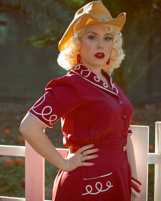 The "Loopy-Lou" Shirtwaister Dress in Wine with Contrast RicRac, True 1950s Vintage Style - CC41, Goodwood Revival, Twinwood Festival, Viva Las Vegas Rockabilly Weekend Rock n Romance Rock n Romance